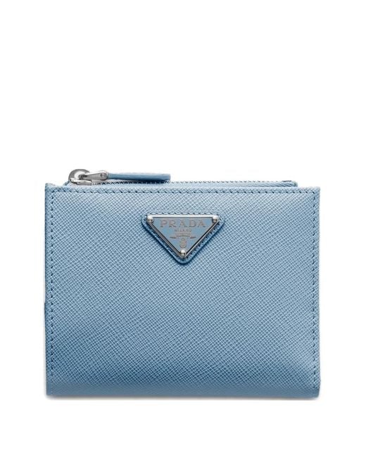 Prada Blue Small Saffiano Leather Wallet