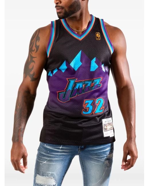 Mitchell & Ness Reload Swingman "Nba Utah Jazz 1996 Karl Malone" T-Shirt in het Blue voor heren