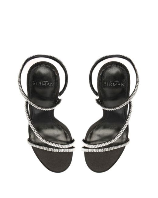 Alexandre Birman Black Polly Zircone 85 Leather Sandals
