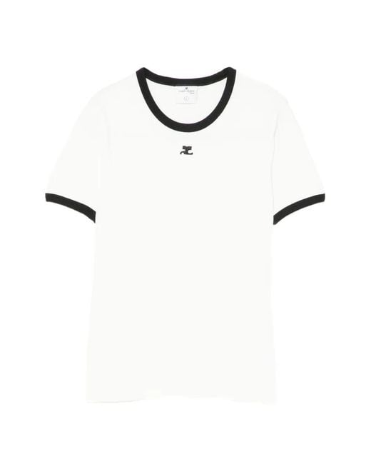 Courreges White Ringer Logo T-Shirt