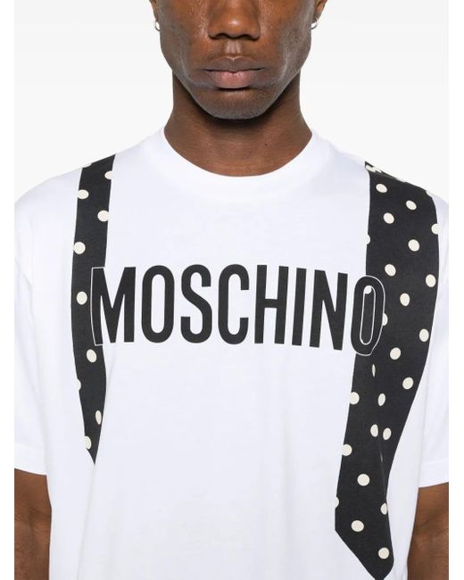 T-Shirt À Logo Imprimé Moschino pour homme en coloris White
