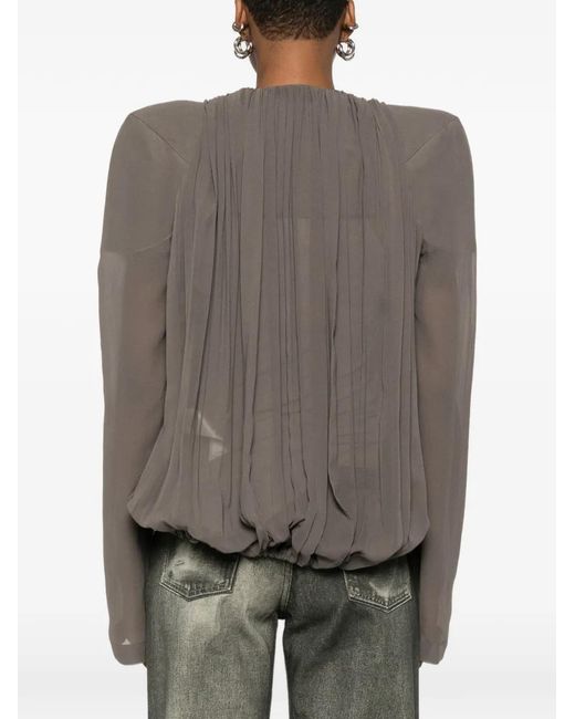 Rick Owens Brown Maria Pleated Crossover Jacket