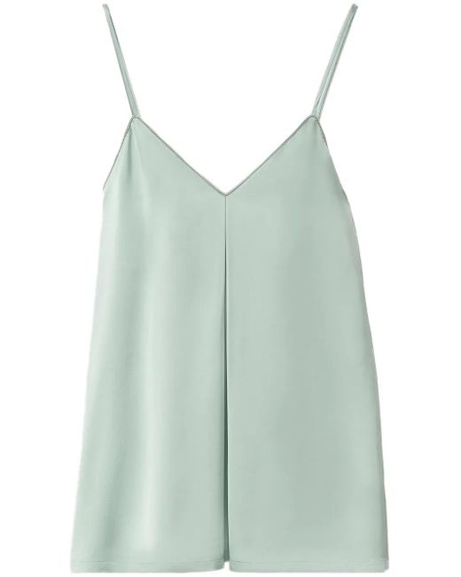 Fabiana Filippi Blue Inverted-Pleat Tank Top
