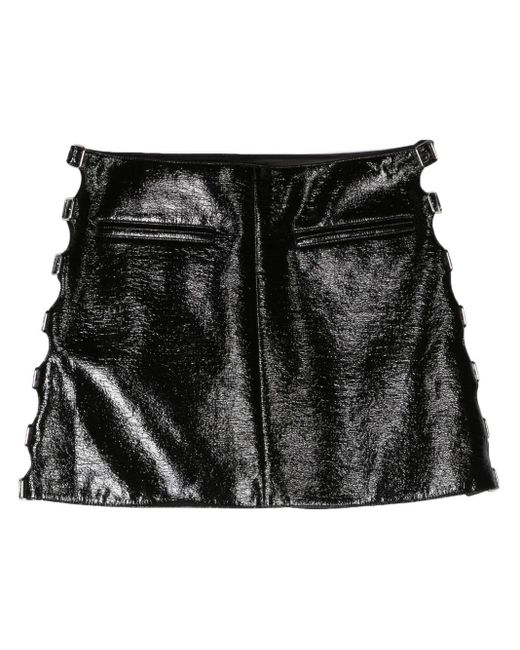 Courreges Black Multi Sangle Vinyl Mini Skirt