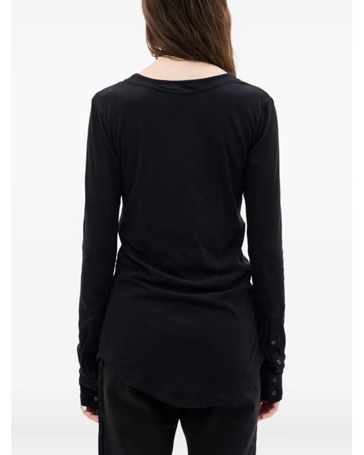 Ann Demeulemeester Vero Button-front Long-sleeve T-shirt Black