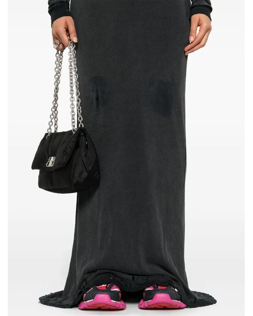 Balenciaga Black Distressed Maxi Dress