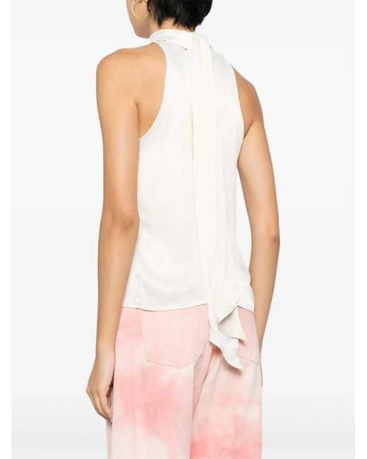 Marques'Almeida White Draped Halterneck Top