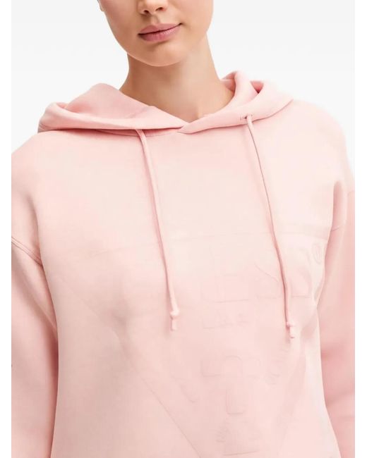 Guess Pink Logo-Print Hoodie