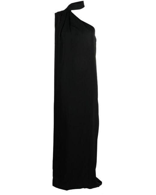 Stella McCartney Black One-shoulder Scarf Maxi Dress
