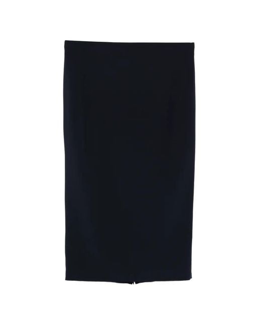 Marina Rinaldi Black Zipped Slit Pencil Skirt