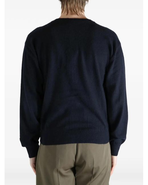 Auralee Blue Button-Up Cardigan for men