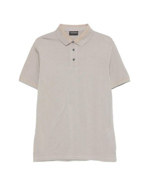 Emporio Armani White Short-Sleeve Polo Shirt for men