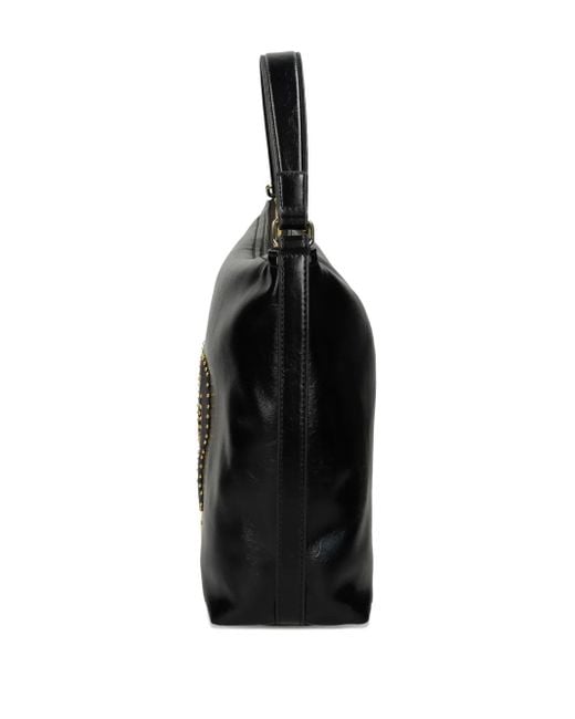 Borsa A Spalla Con Placca Logo E Borchie di Love Moschino in Black