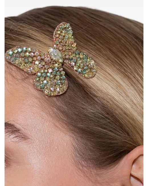 Jennifer Behr Natural Abbie Crystal Butterfly Hair Clip