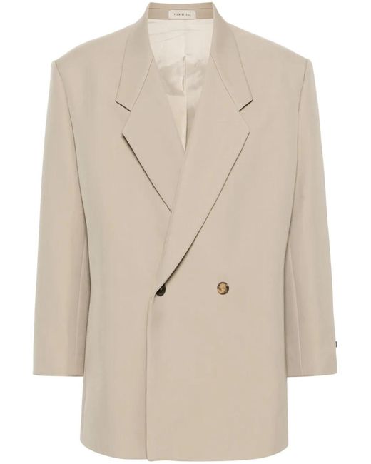 Fear Of God Natural Double-Breasted Wool Blend Blazer for men