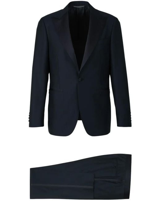 Canali Blue Wool Single-Breasted Suit for men