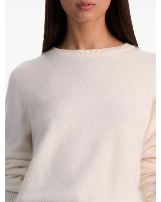 Alice + Olivia White Crew-Neck Sweater