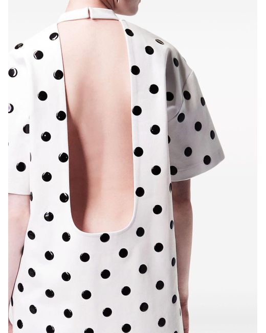 Area White Polka-dot T-shirt Dress