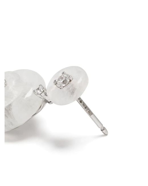 Fernando Jorge White 18Kt Signal Diamond And Moonstone Earrings