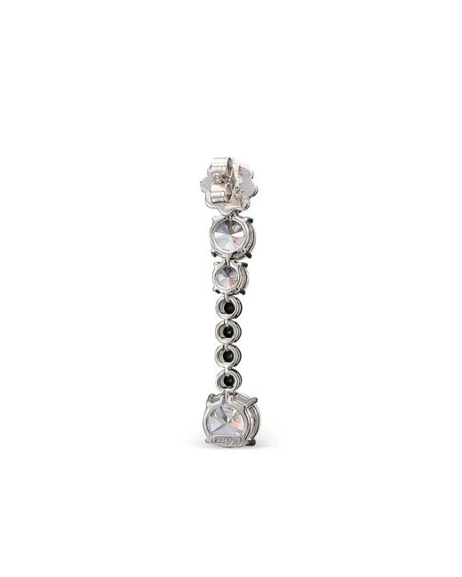 Anabela Chan White X Robert Wun 14K And Rhodium Vermeil Garden & Time Morse Code Sapphire And Diamond Earrings