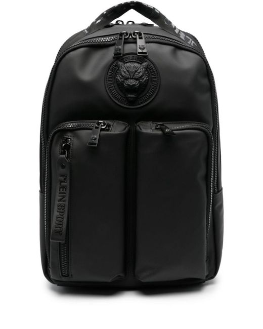Philipp Plein Black Boston Multi-pocket Backpack for men