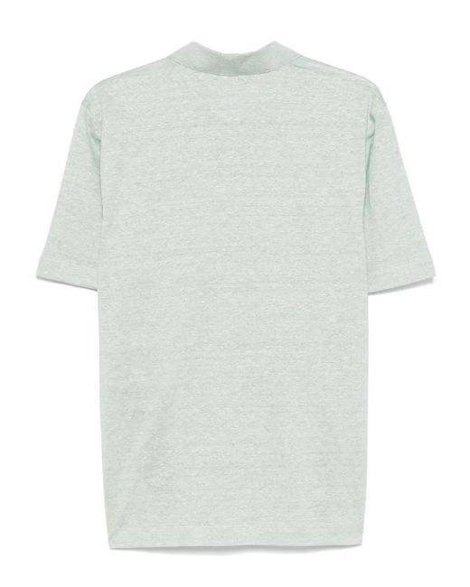 Sease Green Split-Neck T-Shirt for men