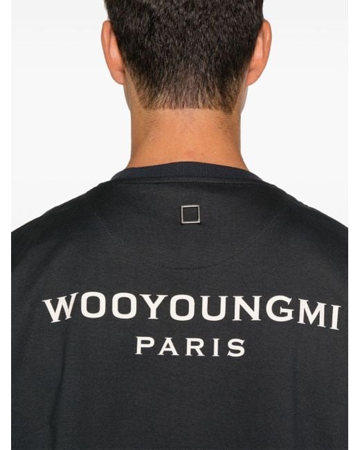 Wooyoungmi Black Logo Cotton T-Shirt for men