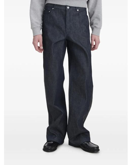 A.P.C. Blue Logo-Detail Denim Jeans for men
