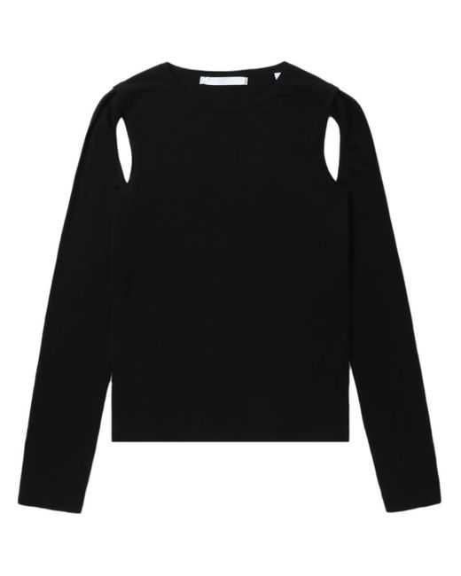 Helmut Lang Black Cut-out Cotton Sweater