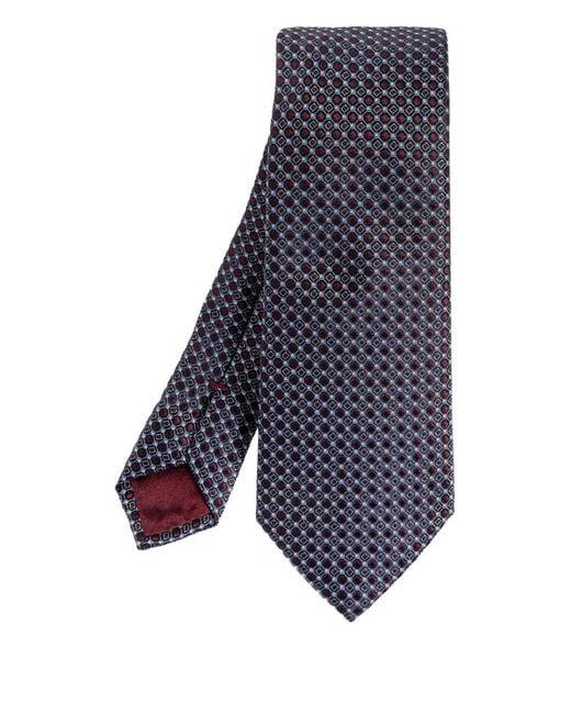 Giorgio Armani Krawatte Mit Geometrischem Print in Blue für Herren