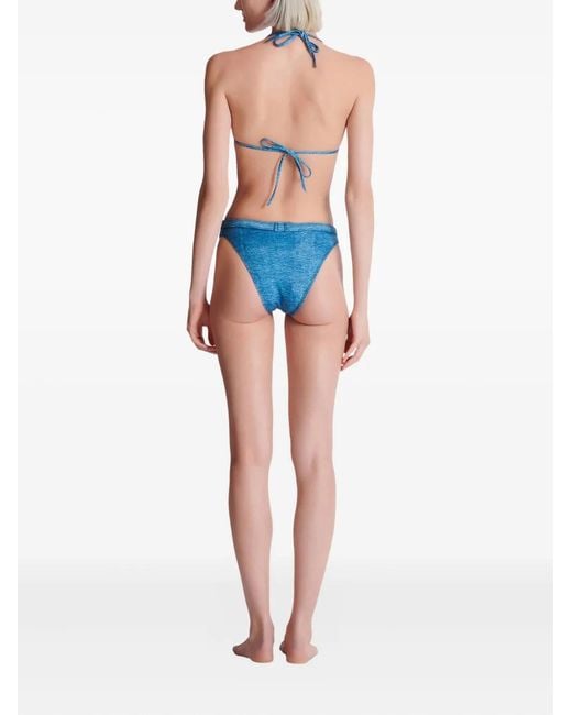 Balmain Blue Logo-Plaque Bikini