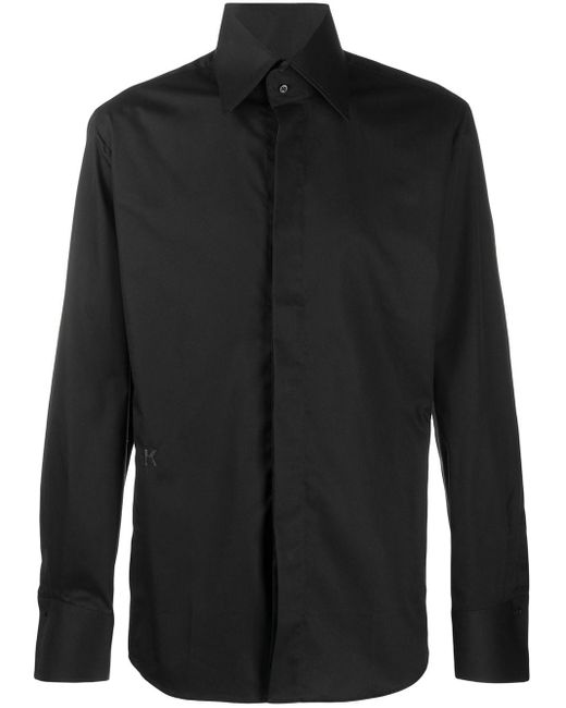 Karl Lagerfeld Black Shark Collar Shirt for men