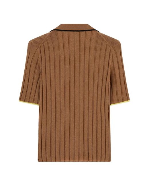 RETORI Geribbeld T-Shirt in het Brown