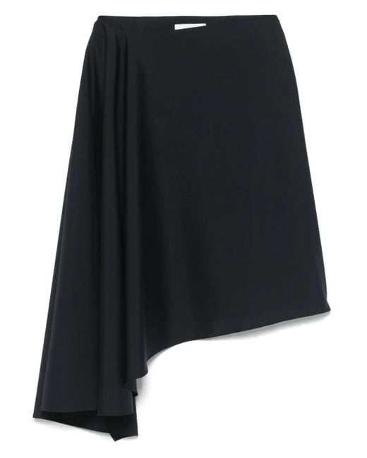 Alexander McQueen Black Asymmetric Midi Skirt
