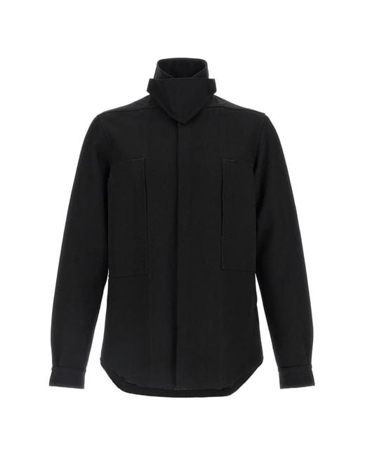 Rick Owens Black Outershirt Jacket for men