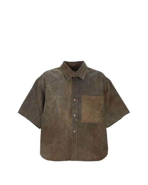 Agolde Brown Pocket Short-Sleeve Shirt for men