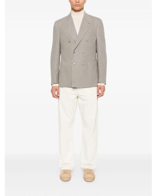 Eleventy Gray Double-Breasted Blazer for men