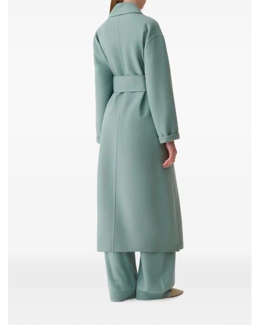 Fabiana Filippi Green Belted Notch-Lapel Coat