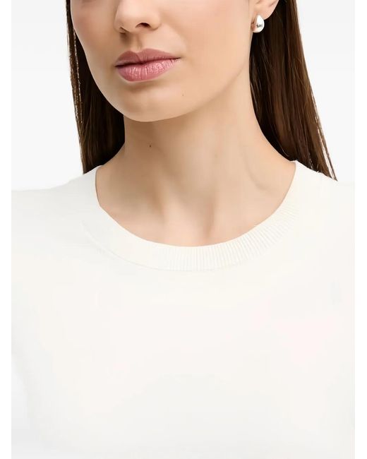 Sisley White Crew-Neck Sweater