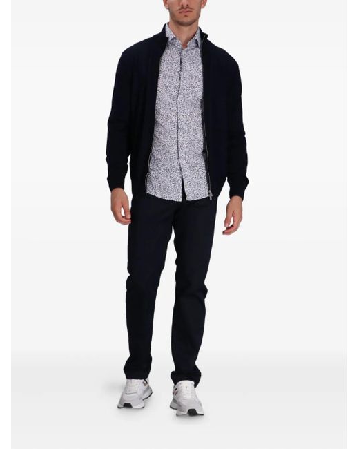Boss Blue Zip-Up Cardigan for men