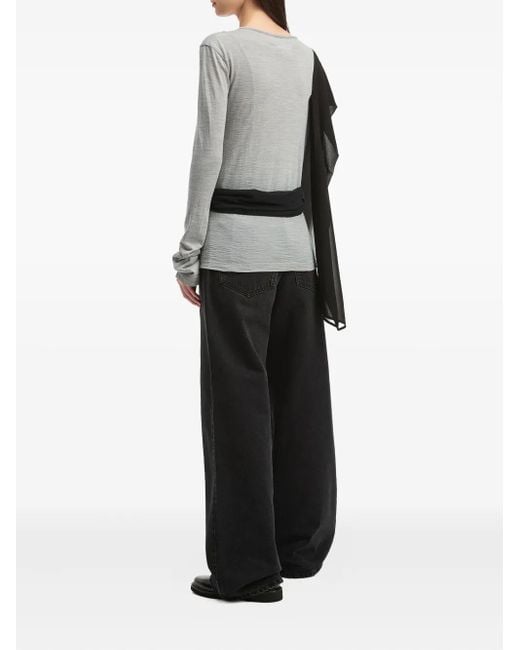 Top A Maniche Lunghe di MM6 by Maison Martin Margiela in Black
