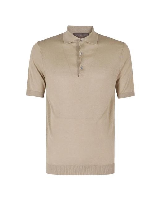 FILIPPO DE LAURENTIIS Natural Polo À Manches Courtes for men