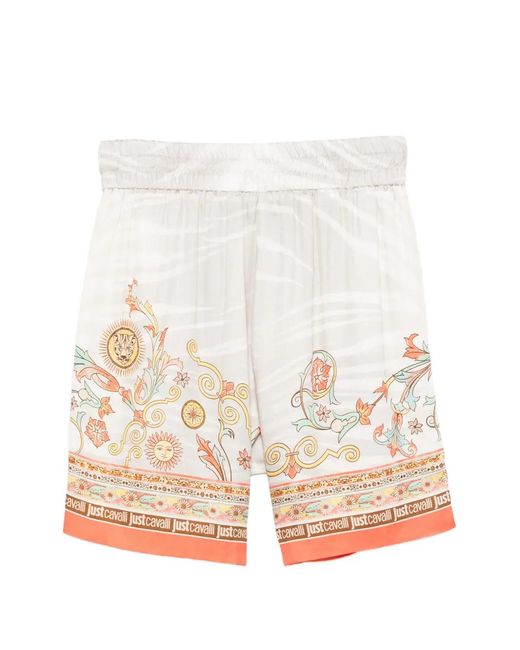 Just Cavalli White Drawstring Shorts