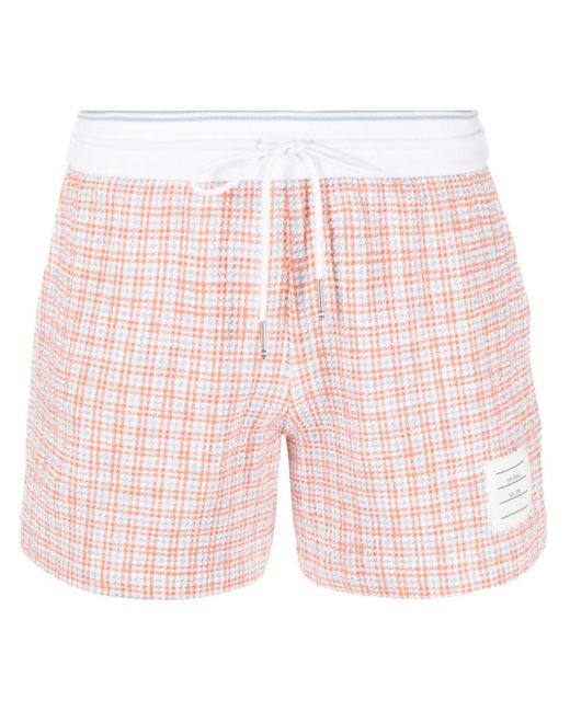 Pantalones cortos de deporte a cuadros Thom Browne de color Pink