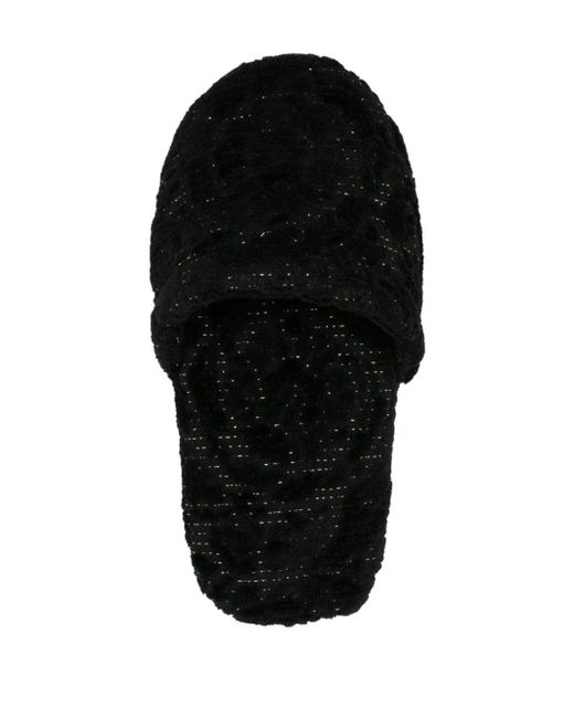 Versace Black Barocco Slipper