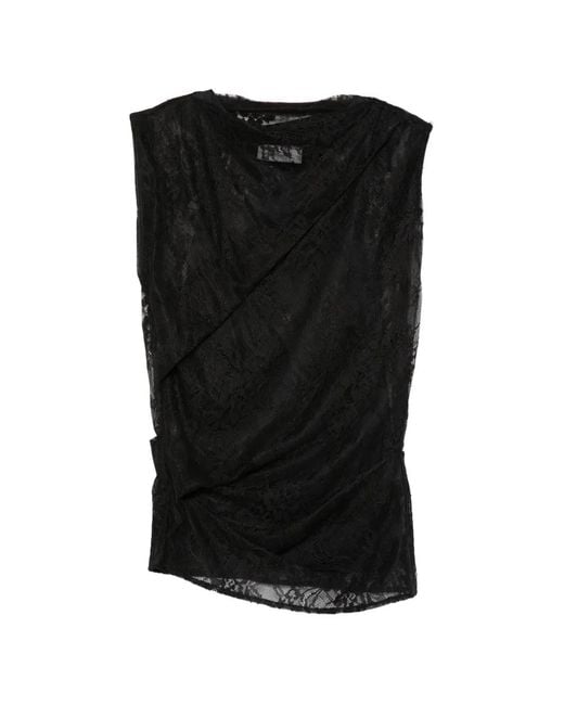 Sportmax Black Lace Sleeveless Top