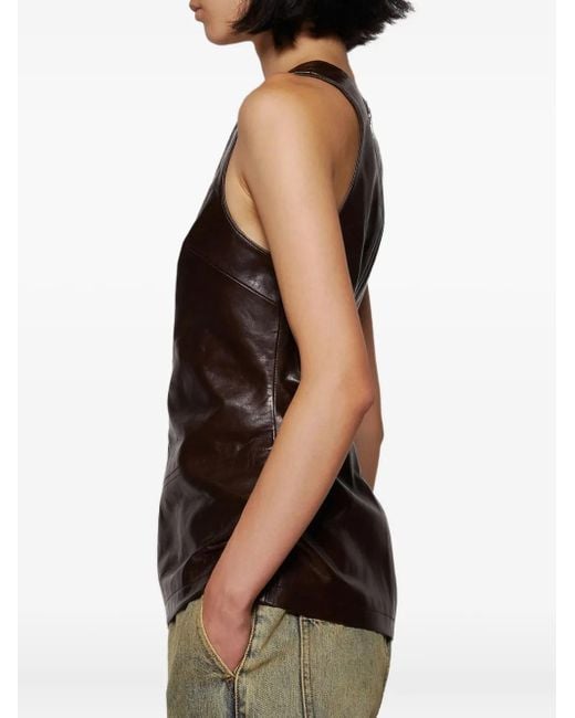 Entire studios Black Leather Tank Top