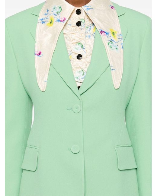 Ermanno Scervino Green Cady Tailored Blazer