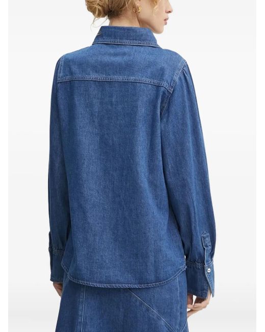 Bruuns Bazaar Blue Embellished Denim Shirt