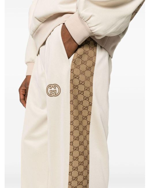 Pantalon de jogging à logo GG entrelacé Gucci pour homme en coloris White